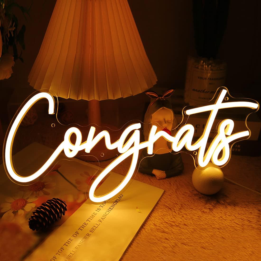 Lighting Decoration For Wedding - 축하합니다 네온 사인 USB 디밍 가능