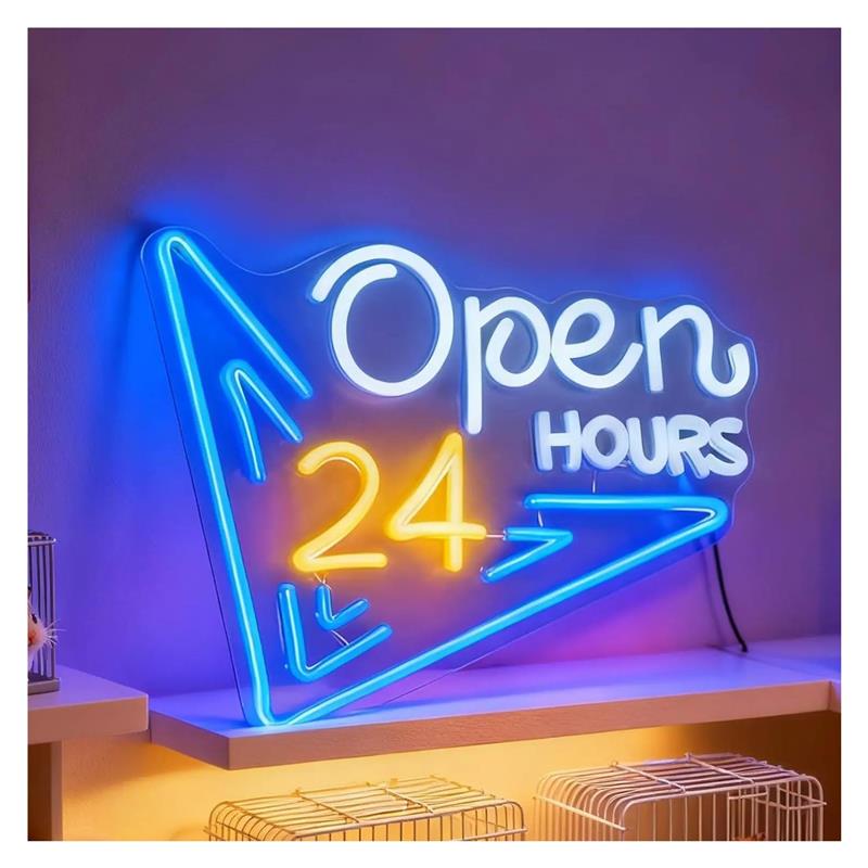 Decor Lighting Opening Hours - 24시간 영업 네온사인 USB 전원 LED