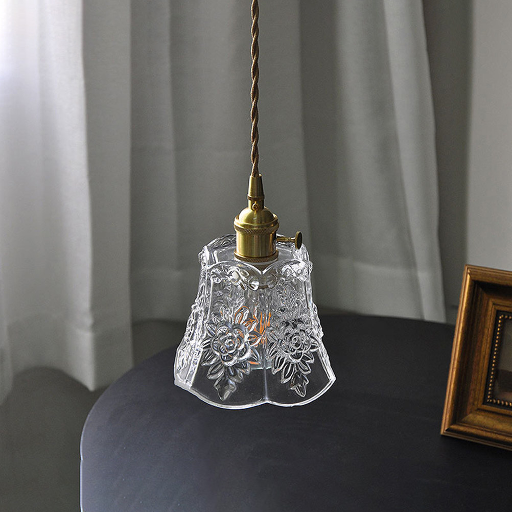 Lighting Home Decor Ideas - 레트로 유리 펜던트 조명, 우아한 골드