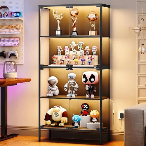 Lighting & Home Decor Studio - 65인치 유리 진열장(3색 LED 조명 포함),