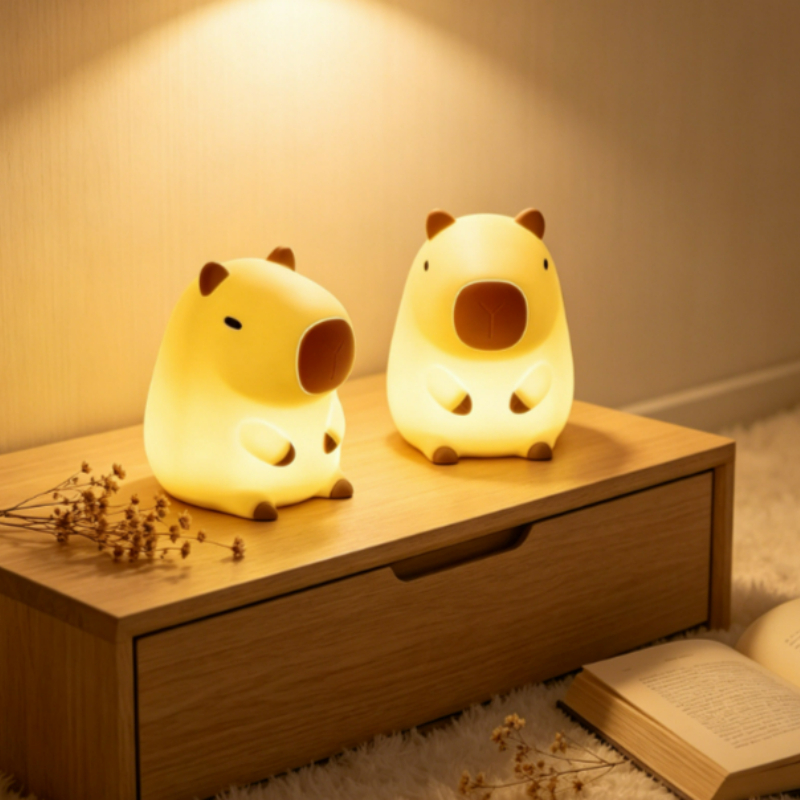 Lighting Room Decor Items - 귀여운 애완용 카피바라 수면등 만화 실리콘