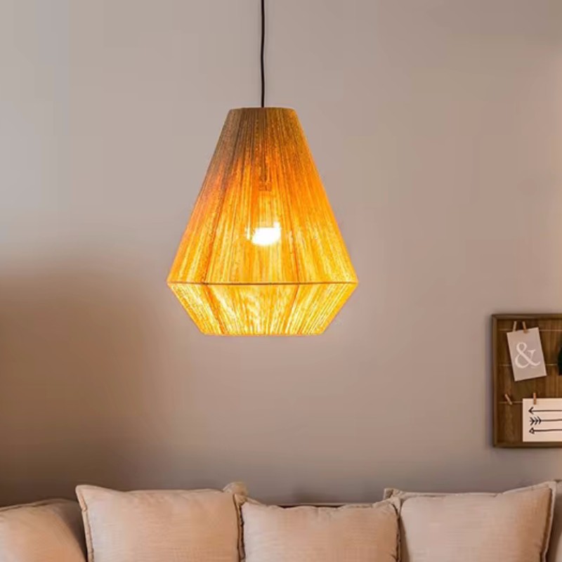 일본식 창의적인 대마 로프 등나무 엮은 펜던트 램프 홈 - Japanese Lighting Decor 리뷰 및 가격