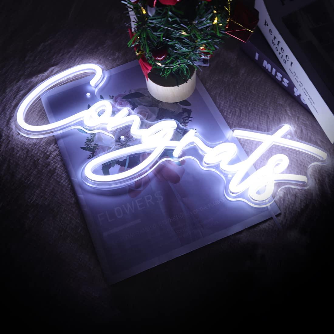 축하합니다 네온 사인 USB 디밍 가능 LED 조명 졸 - Lighting Decoration For Wedding 리뷰 및 가격