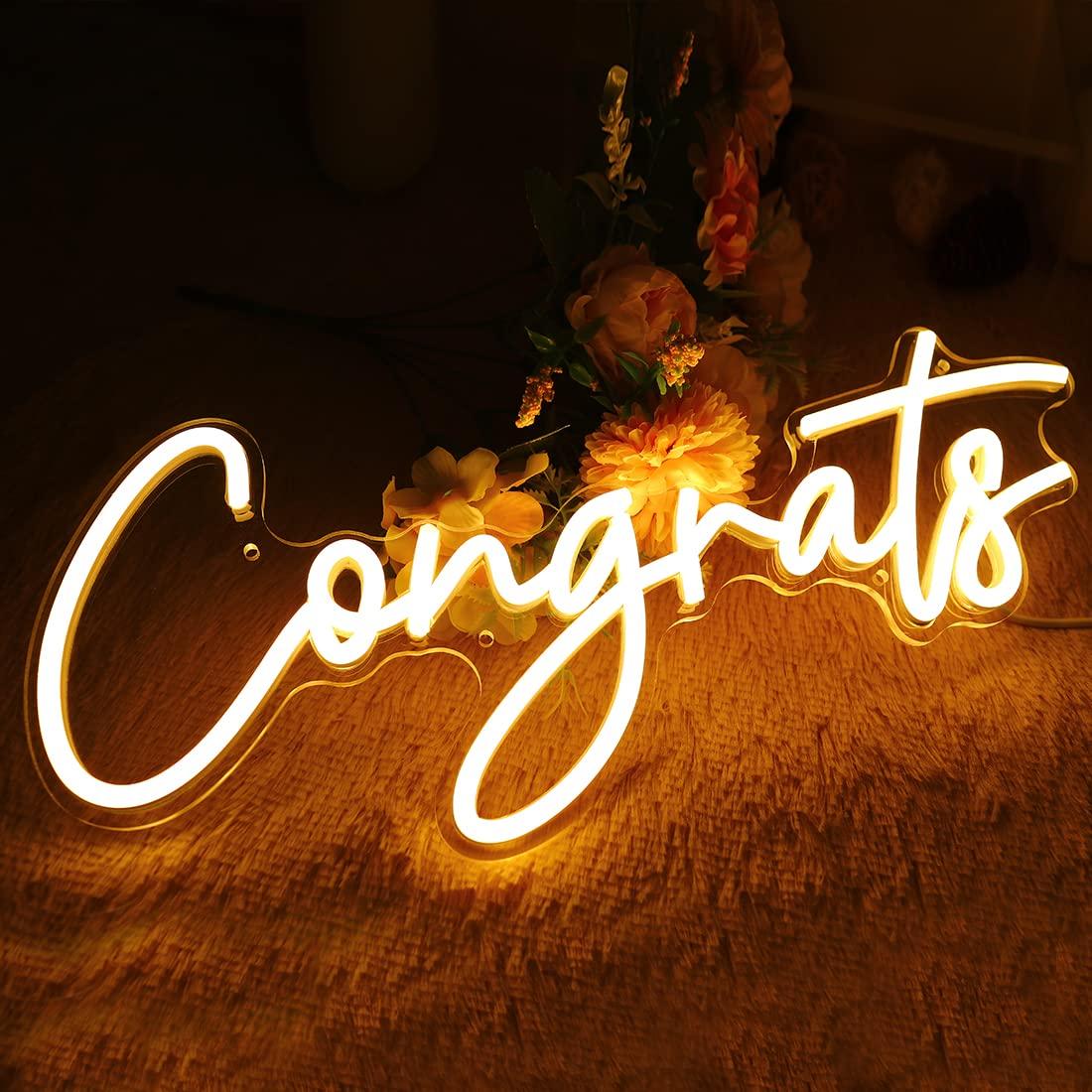축하합니다 네온 사인 USB 디밍 가능 LED 조명 졸 - Lighting Decoration For Wedding 리뷰 및 가격