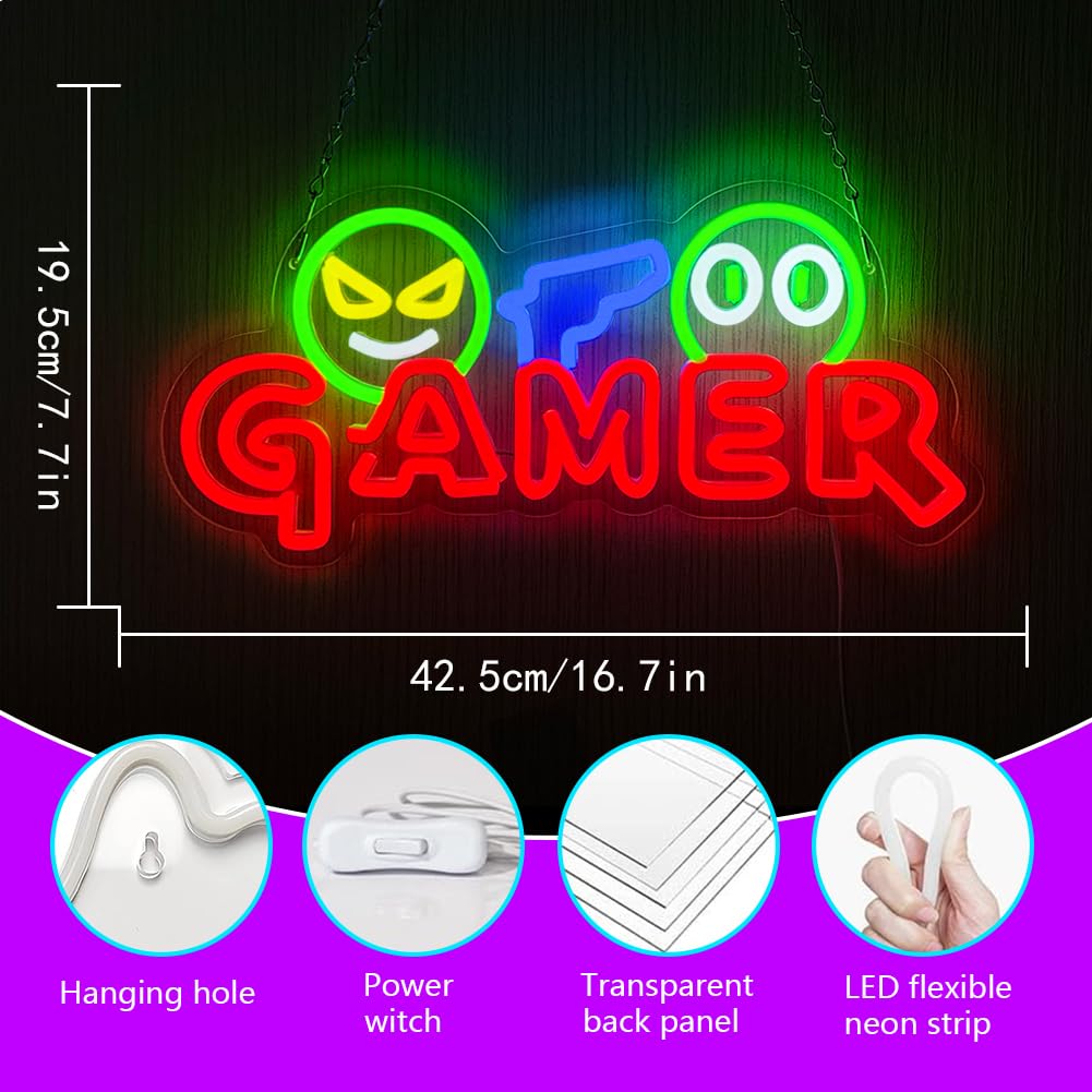 게이머 네온사인 LED 벽등 맞춤형 다채로운 게임 네온 - Lighting Decoration For Wedding 리뷰 및 가격