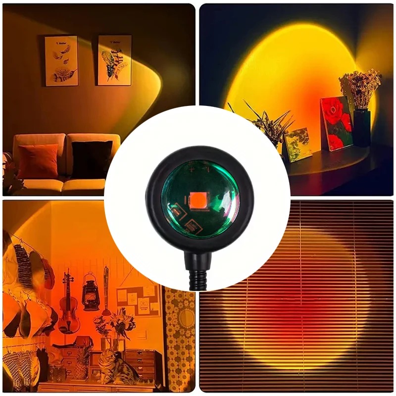 1pc USB 일몰 프로젝션 램프, 가정 장식 분위기  - Sunset Lamp Projection 리뷰 및 가격