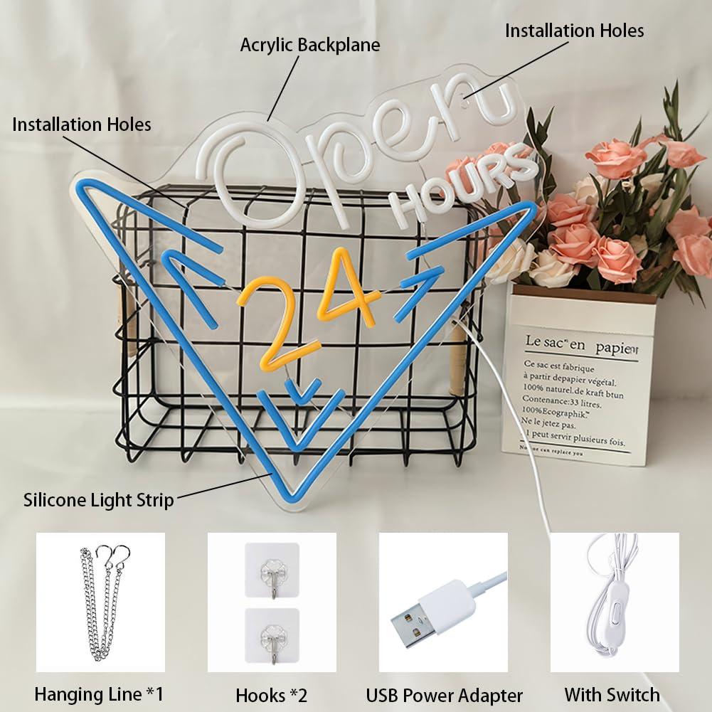 24시간 영업 네온사인 조광 가능 LED 조명 (바,  - Decor Lighting Opening Hours 리뷰 및 가격