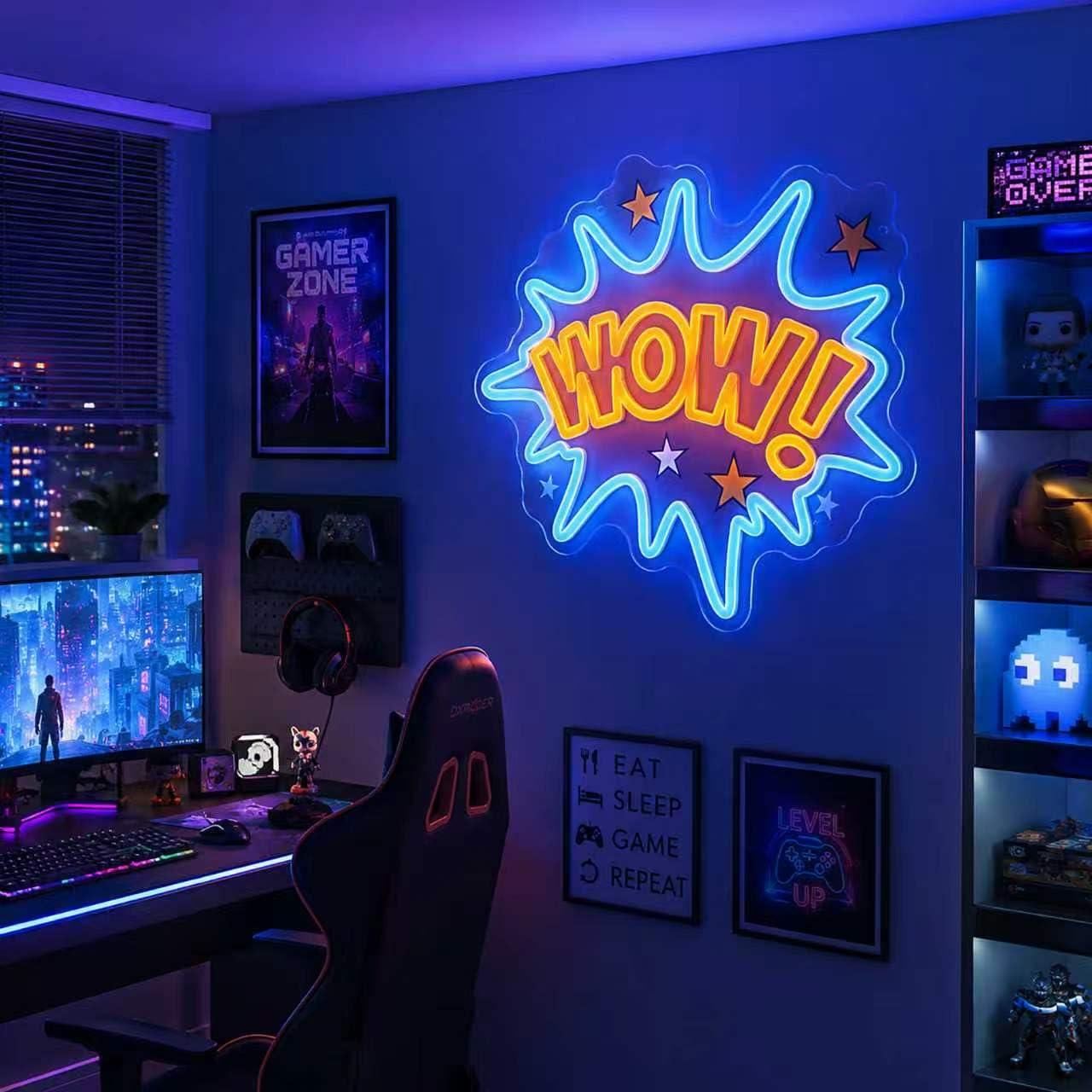 WOW 네온사인 USB 조광 LED 네온 조명 - 침실 - Lighting Decor Wow 리뷰 및 가격