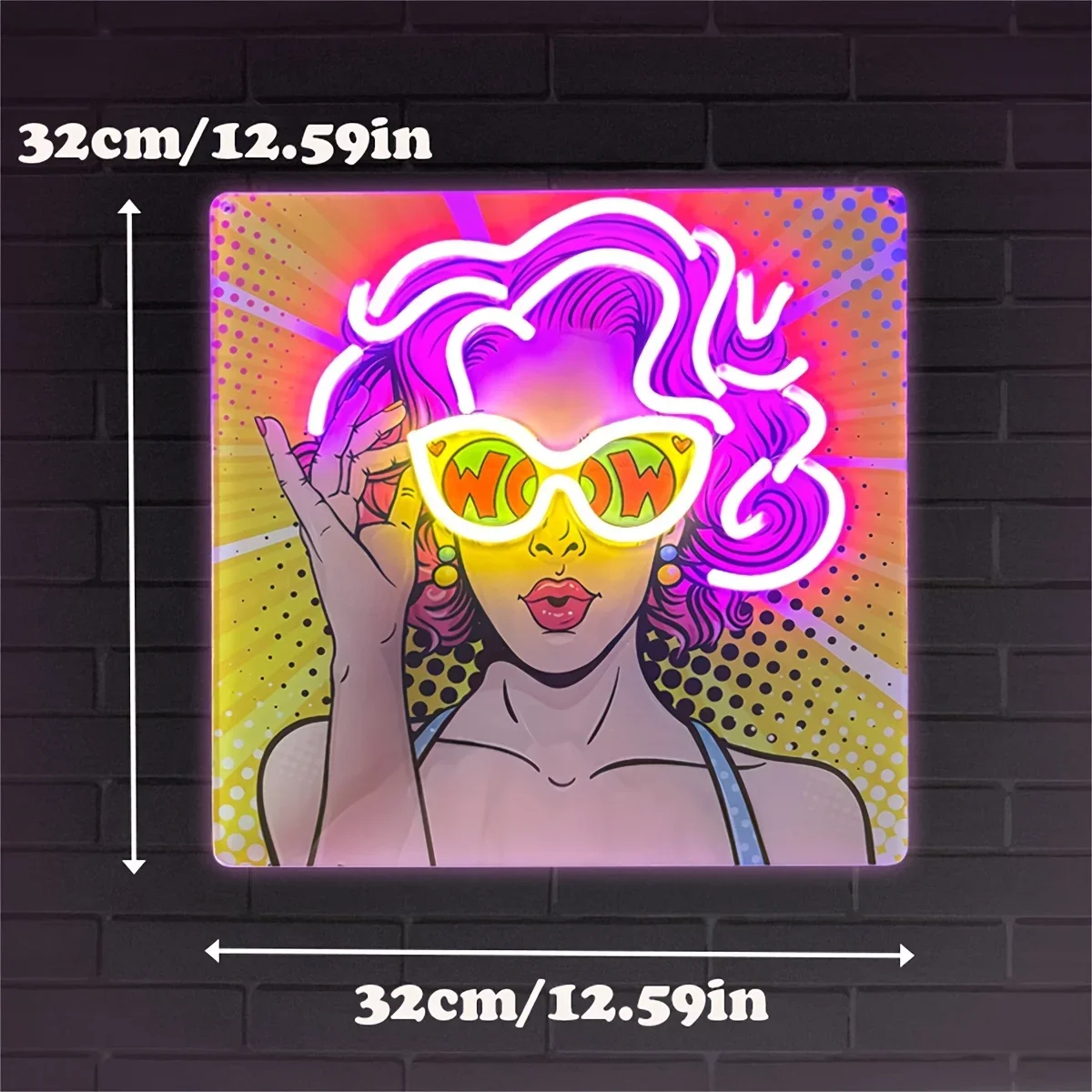 와우 레이디 팝 아트 LED 네온 사인 USB 디밍이  - Outdoor Lighting Decor Wow 리뷰 및 가격