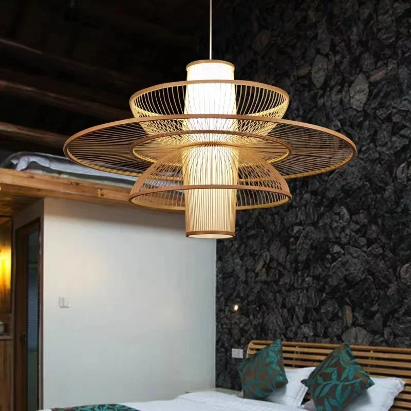 농촌 수제 대나무 직조 등나무 예술 샹들리에 티 룸 홈 - Japanese Lighting Decor 리뷰 및 가격