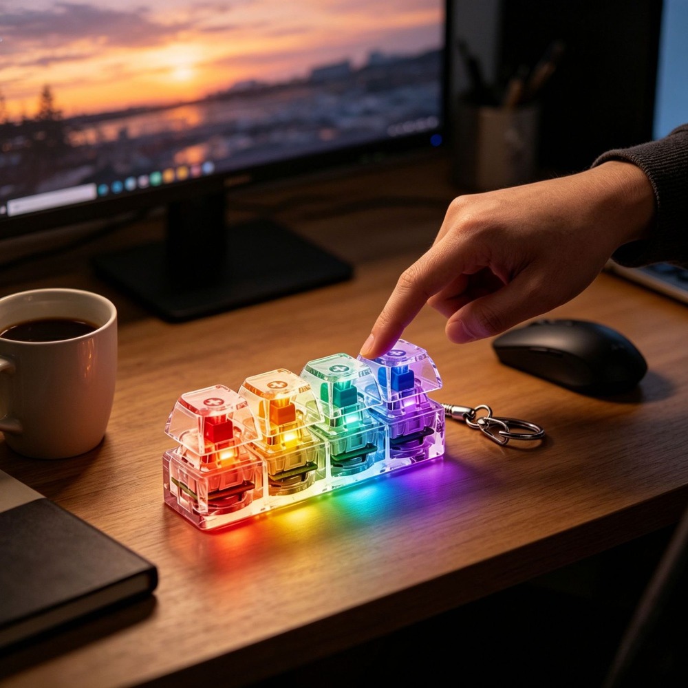 LED 라이트업 키체인 키보드 클릭 가능 버튼 스트레스 - Lighting Home Decor Ideas 리뷰 및 가격