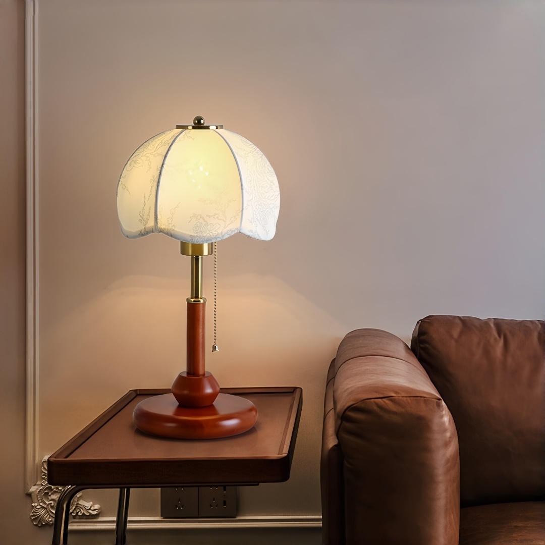 빈티지 스캘럽 돔 테이블 램프, 침실 협탁, 서재, 현 - Room Decor Lighting Lamp 리뷰 및 가격