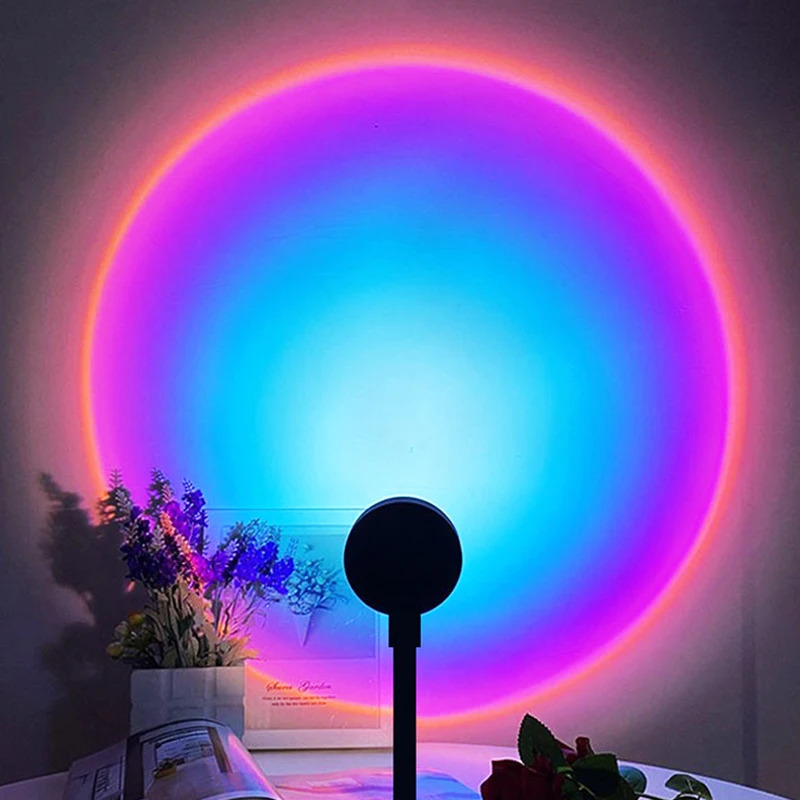 1-4pcs 일몰 램프 LED 레인보우 네온 나이트 라 - Sunset Lamp Projection 리뷰 및 가격