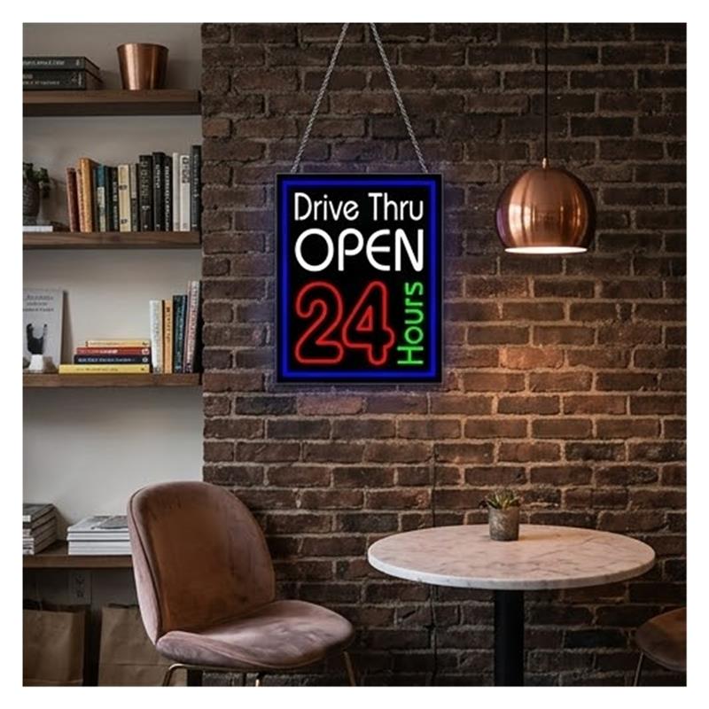 드라이브 스루 24시간 영업 네온사인 조명, 매장, 바 - Decor Lighting Opening Hours 리뷰 및 가격