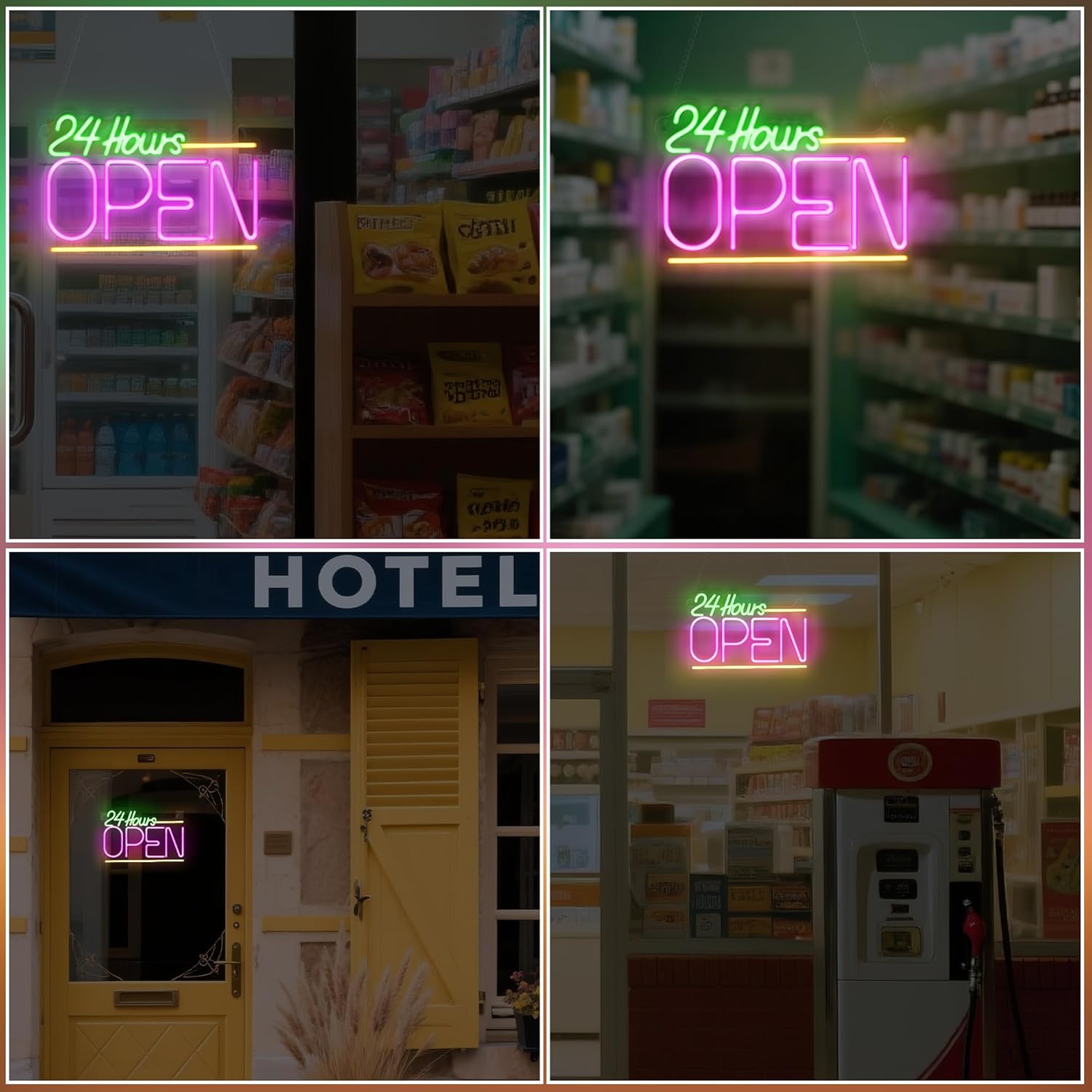 24시간 영업 네온사인 USB LED 조명 사업장 바  - Decor Lighting Opening Hours 리뷰 및 가격