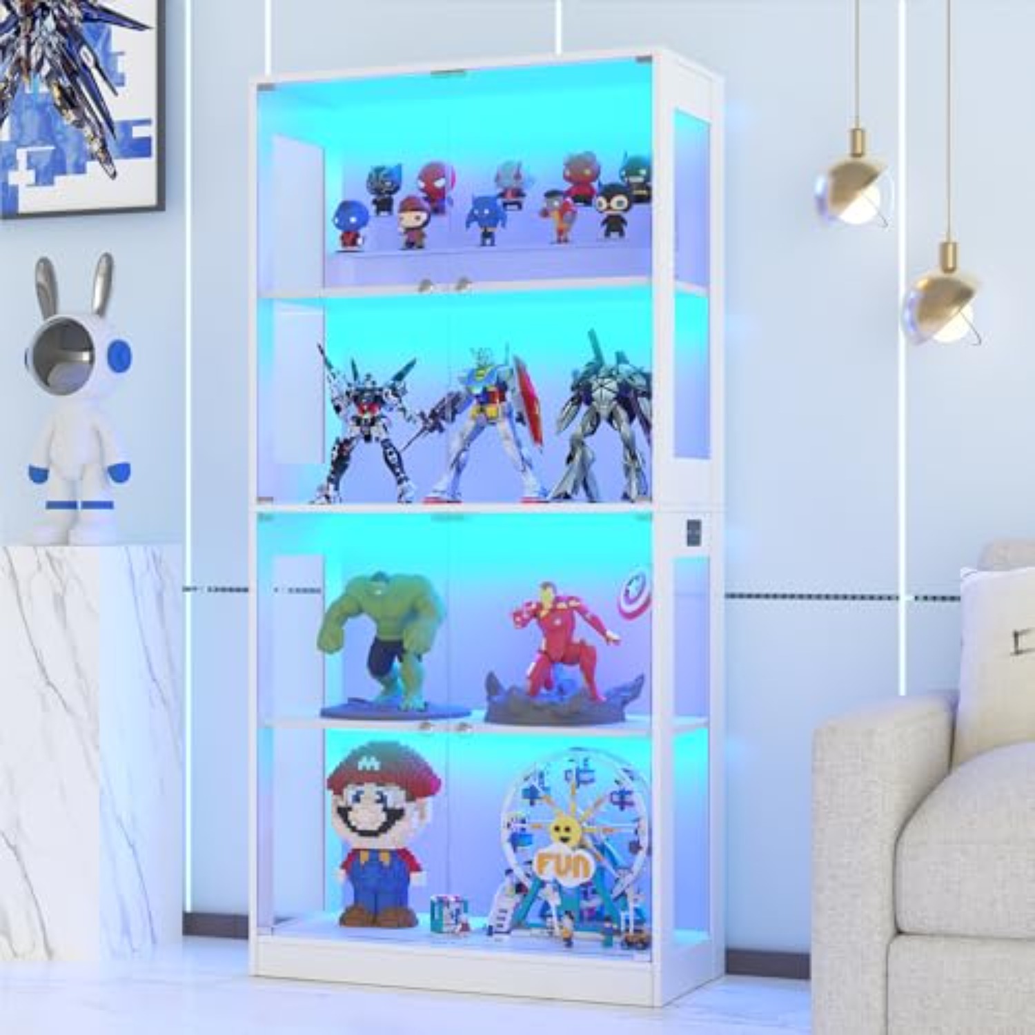 65인치 유리문 디스플레이 캐비닛 4단 진열장 |    - Lighting & Home Decor Studio 리뷰 및 가격