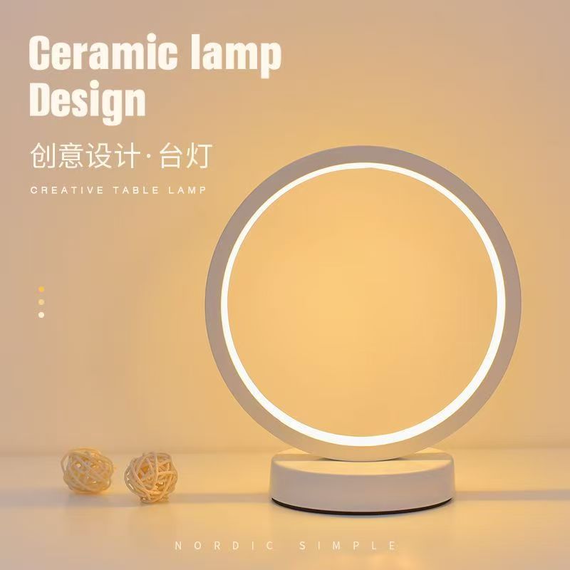 20CM LED 간단한 원형 링 테이블 램프 침실 머리 - Room Decor Lighting Lamp 리뷰 및 가격