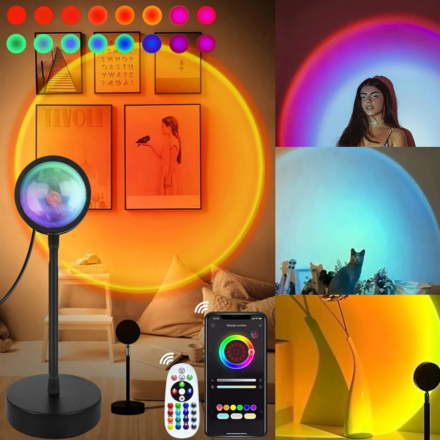 스마트 일몰 램프 Tuya LED 야간 조명 USB R - Sunset Lamp Projection 리뷰 및 가격