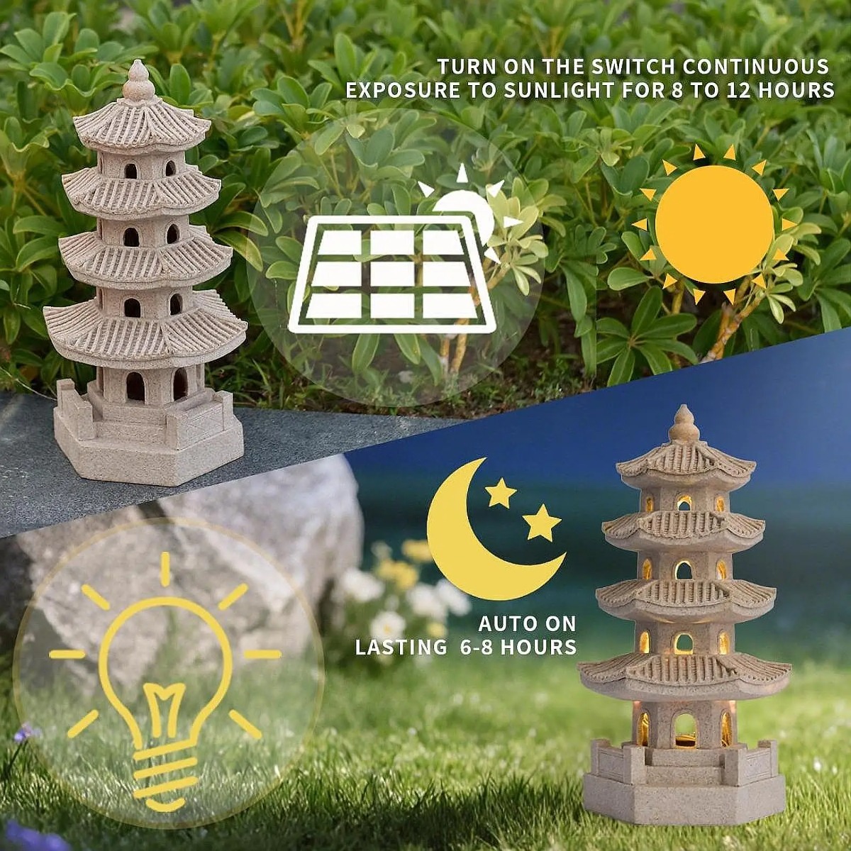 태양광 정원등 야외 랜턴 방수 정원 장식품 일본식 탑  - Japanese Lighting Decor 리뷰 및 가격
