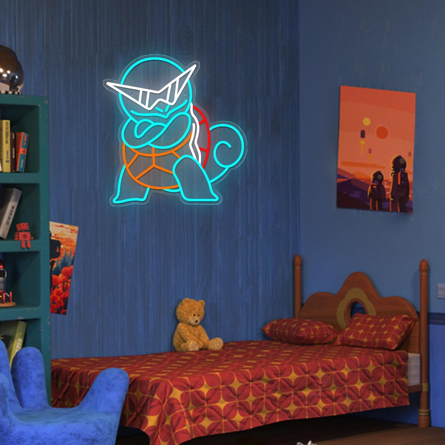 포켓몬 꼬부기 네온사인 LED 벽걸이 네온 조명 USB - Lighting Room Decor Items 리뷰 및 가격