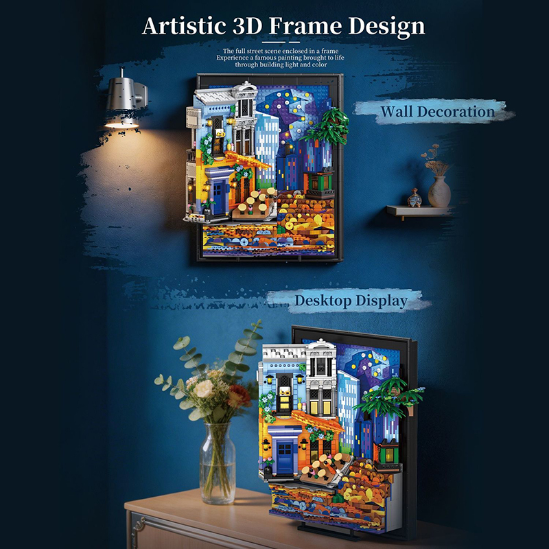 밤하늘 카페 그림 액자 빌딩 블록 2678PCS LED - Lighting Home Decor Ideas 리뷰 및 가격