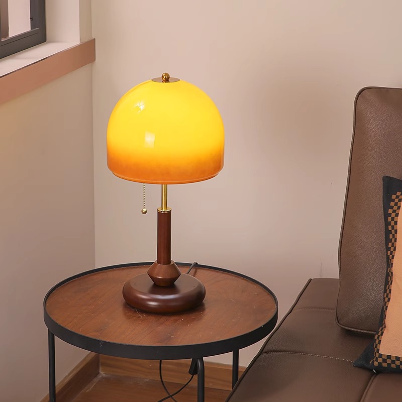 빈티지 럭셔리 호두 색 유리 장식 책상 램프 크리 에이 - Lighting Home Decor Ideas 리뷰 및 가격