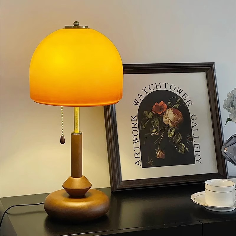 빈티지 럭셔리 호두 색 유리 장식 책상 램프 크리 에이 - Lighting Home Decor Ideas 리뷰 및 가격